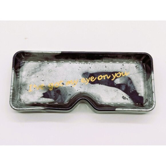Marbled Navy & Silver Glasses Holder Tray "I've Got My Eye On You" Gold Text - Picture 2 of 6
